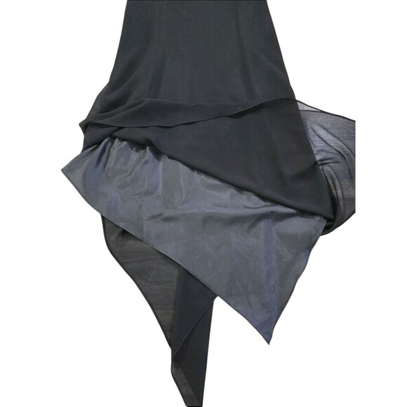 VTG Jones Wear Slip Dress Womens Size 6 Black Chiffon Overlay Sheer Sleeveless - Picture 10 of 10
